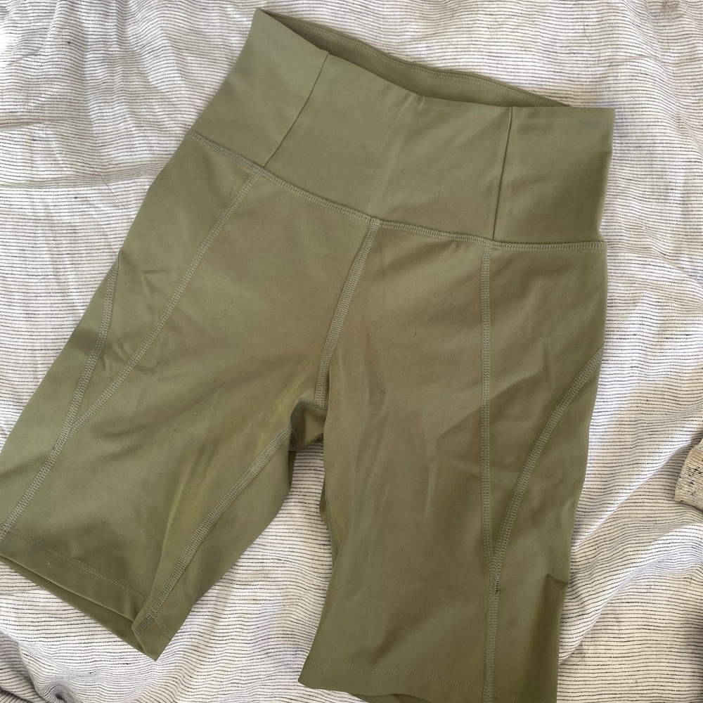 Olive Green Girlfriend Collective Bike Shorts